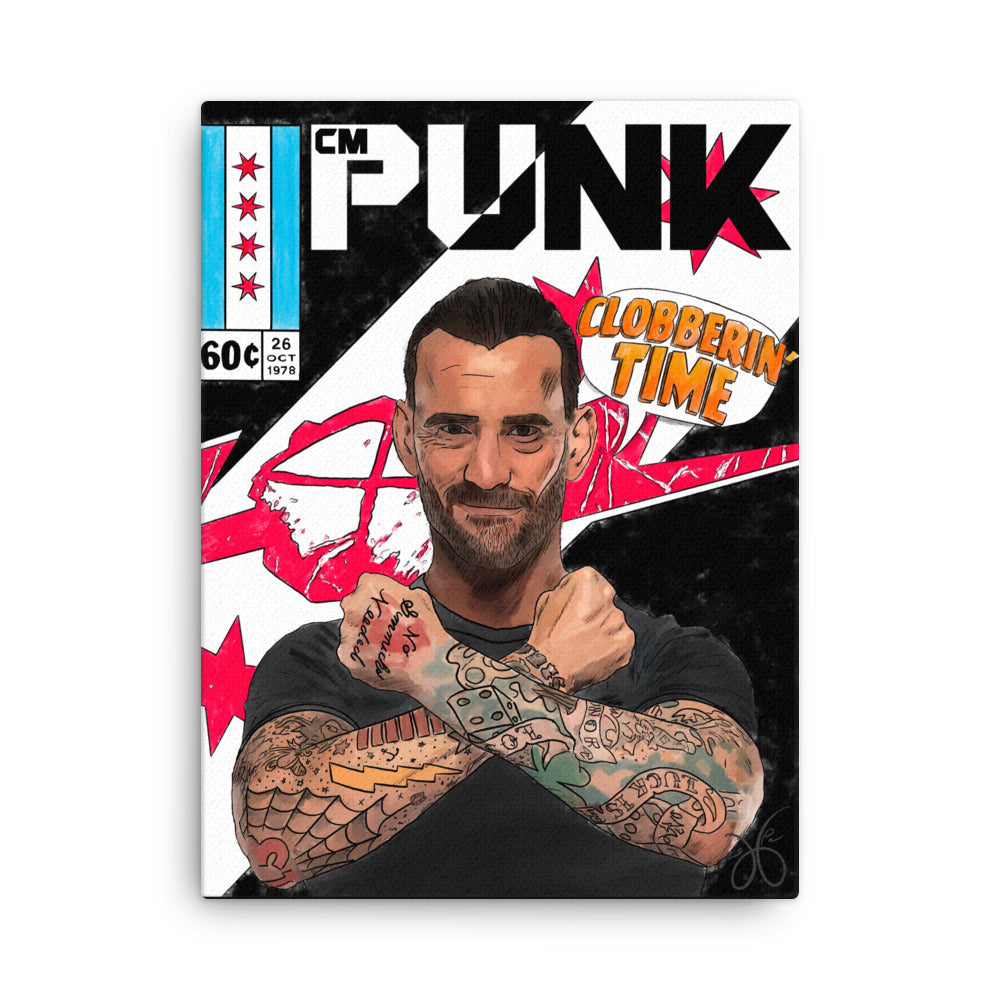 cm punk | “clobberin’ time” | 18” x 24” canvas